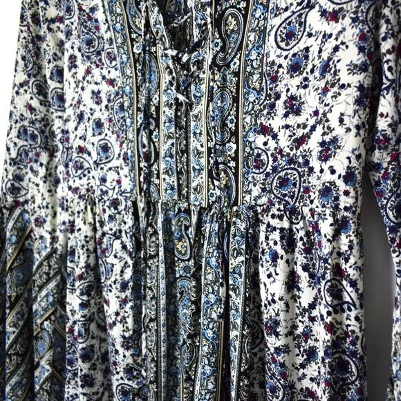 Umgee Floral Paisley Flare Sleeve Boho Tunic Small - Picture 4 of 15
